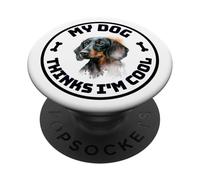 My Dachshund Thinks I'm Cool Funny Dog Owner Design PopSockets Adhesive PopGrip