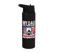 My Dad has Your Back Proud Firefighter Son Best Dad Stainless Steel Insulated Water Bottle