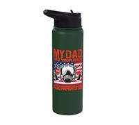 My Dad has Your Back Proud Firefighter Son Best Dad Stainless Steel Insulated Water Bottle