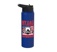 My Dad has Your Back Proud Firefighter Son Best Dad Stainless Steel Insulated Water Bottle