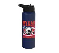 My Dad has Your Back Proud Firefighter Son Best Dad Stainless Steel Insulated Water Bottle