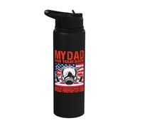 My Dad has Your Back Proud Firefighter Son Best Dad Stainless Steel Insulated Water Bottle