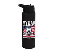 My Dad has Your Back Proud Firefighter Son Best Dad Stainless Steel Insulated Water Bottle