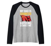 My Dad is Chinese Nothing Scares Me Raglan Baseball Tee