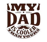 My dad is Cooler Than Yours GIF Fine Carving Stickers 42x44.2cm Self Adhesive Coffee