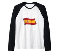 My Dad is Spanish Nothing Scares Me Raglan Baseball Tee