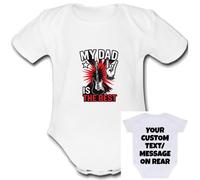 my dad is the best Baby Grow Customisable Personalised Unique Vest Babygrow Girls Boys Unisex top cute Bodysuit Custom Text Rock Punk
