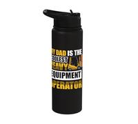 My dad is The Coolest Heavy Equipment Operator Stainless Steel Insulated Water Bottle