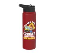 My dad is The Coolest Heavy Equipment Operator Stainless Steel Insulated Water Bottle