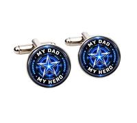 My Dad My Hero Cufflinks for Men - Father's Day - Hero Dad Cufflinks - Birthday Gift for Father - Meaningful Daddy Accessories