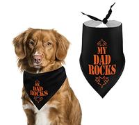 My Dad Rocks Dog Bandanas Triangle Dog Bibs Cute Pet Scarf Kerchief for Small Medium Large Pet