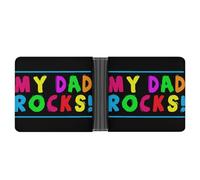 My Dad Rocks Printed Bifold Wallet with Hidden Compartments Pocket Money and Credit Card Holder for Men Women