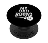 My Dad Rocks T-Shirt Daddy Pa Fathers Day Best Dad PopSockets Adhesive PopGrip