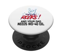 My Dad Rocks T-Shirt Daddy Pa Fathers Day Best Dad PopSockets Adhesive PopGrip