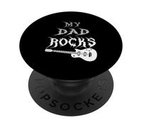 My Dad Rocks T-Shirt Daddy Pa Fathers Day Best Dad PopSockets Adhesive PopGrip
