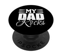 My Dad Rocks T-Shirt Daddy Pa Fathers Day Best Dad PopSockets Adhesive PopGrip