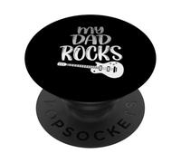 My Dad Rocks T-Shirt Daddy Pa Fathers Day Best Dad PopSockets Adhesive PopGrip