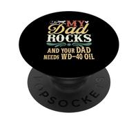 My Dad Rocks T-Shirt Daddy Pa Fathers Day Best Dad PopSockets Adhesive PopGrip