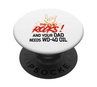 My Dad Rocks T-Shirt Daddy Pa Fathers Day Best Dad PopSockets Adhesive PopGrip