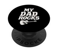 My Dad Rocks T-Shirt Daddy Pa Fathers Day Best Dad PopSockets Adhesive PopGrip