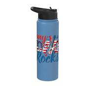 My Dad Rocks T-Shirt Daddy Pa Fathers Day Best Dad Stainless Steel Insulated Water Bottle