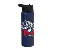 My Dad Rocks T-Shirt Daddy Pa Fathers Day Best Dad Stainless Steel Insulated Water Bottle