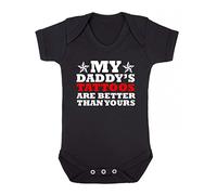 My Daddies Tattoos are Better Than Yours Baby Vest (3-6 Months) Black