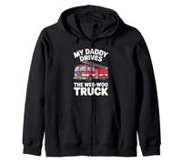 My Daddy Drives The Wee Woo Truck Funny Firefighter Dad Zip Hoodie