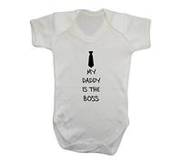My Daddy is The boss (tie Style) Baby Grow Vest, 0-3 Months, White