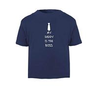 My Daddy is The boss (tie Style) Short Sleeve Cotton Toddler t Shirt, 3-4 Years, Navy