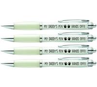 My Daddy's Pen Hands Off ® 4 X Printed PENS for My Daddy, Any Name Printed