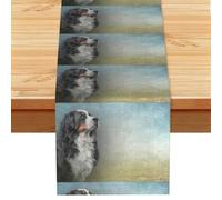 My Daily Bernese Mountain Dog, Table Runner, Imitation Linen Table Runner For Home Party Dining Room 33x183 cm