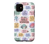 My Daily Bible Affirmations Christian Faith Pastel Collage Case for iPhone 11