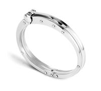 My Daily Styles Men s Stainless Steel Handcuff Bracelet Two-Tone Or Solid Color, Durable Cable Link, Adjustable Fit 8"-9" Wrist, Modern Fashion Jewelry for Men (Solid Steel)