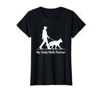My Daily Walk Partner German Shepherd Owner Value Graphic T-Shirt, Women, Black, M