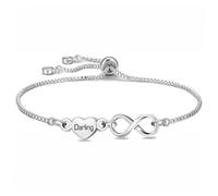 My Darling Gift Silver Love Heart Bracelet for Women Dainty Tennis Bracelet Gifts for Wife Girlfriend Fiancée Christmas Valentines Day Birthday Gifts (Darling)
