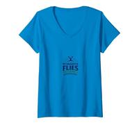 My Daughter Flies I Pay The Bills Cheerleader Dad Humor V-Neck T-Shirt, Women, Sapphire, S