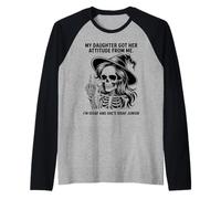 My Daughter Got Her Attitude From Me I'm IDGAF & She's IDGAF Raglan Baseball Tee