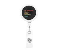 My Daughter in Law is My Favorite Child Retractable Badge Holder Reel Clip Id Card Holder forNurse Student Office Worker