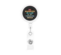 My Daughter in Law is My Favorite Child Retractable Badge Holder Reel Clip Id Card Holder forNurse Student Office Worker