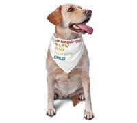 My Daughter in Law is My Favorite Child Spring Dog Bandanas Boy Bulk Puppy Kerchief Adjustable Soft Triangle Bibs Accessories for Small Medium Large Dogs Cats White