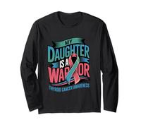 My Daughter is A Warrior Thyroid Cancer Awareness Long Sleeve T-Shirt