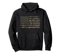 My Daughter Knows Everything Camo Usa Flag Father's Day Dad Pullover Hoodie