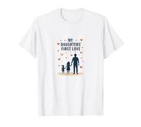 My Daughters' First Love - Heartwarming Family Moment T-Shirt, Men, White, 6XL