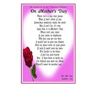 My Dearest Mum - Pink Rose Design for Mothers Day - A Memorial Poem by Impishodes - Berevement Funeral Grave Card Marker