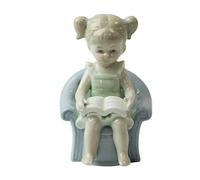 My Décor Little Girl Figurine - Young Child On Couch Small Porcelain Shelf Ornament 11cm