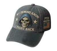 My Demons Know I Fight Back Hat, Impressive Present, 7cm/2.76 Inches, Dad Hat Adjustable, Sun Protection Cap, Hopeful Connection, for Summer Sports, Outdoor Hiking, Daily Wear