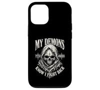 My Demons Know I Fight Back Skull PTSD Awareness Case for iPhone 12/12 Pro