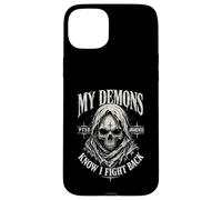 My Demons Know I Fight Back Skull PTSD Awareness Case for iPhone 15 Plus