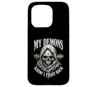My Demons Know I Fight Back Skull PTSD Awareness Case for iPhone 15 Pro